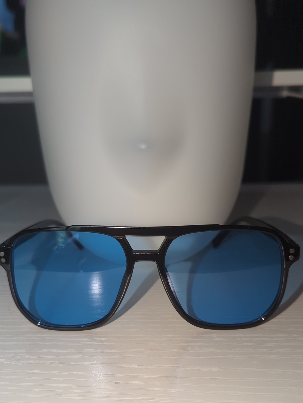 Women's/Unisex Blue Lens Aviator Sunglasses